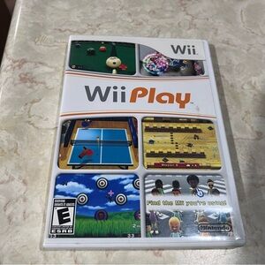 Wii Play game with 6 games, including table tennis, bowling, billiards, and more
